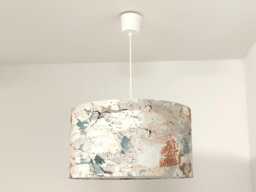Lampshade Or Pendant Light With Distressed Wall Motif, Wabi-Sabi Decoration, Japanese Rough Luxury, Raw, Worn, Damaged, Arty - thumbnail 1