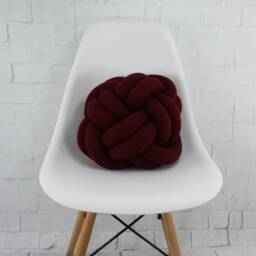 Large Knot Pillow Red Wine Scandinavian Decor, Baby Room Cushion - thumbnail 2