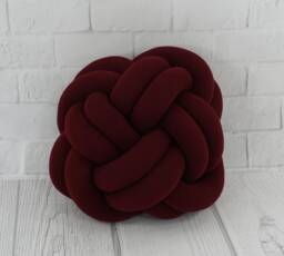 Large Knot Pillow Red Wine Scandinavian Decor, Baby Room Cushion