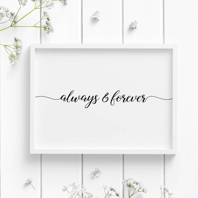 Always & Forever Landscape Print - Romantic Wall Art Engagement, Wedding, Anniversary Present Birthday Gift Unframed - image 1