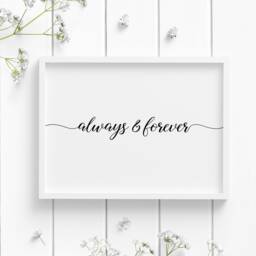 Always & Forever Landscape Print - Romantic Wall Art Engagement, Wedding, Anniversary Present Birthday Gift Unframed - thumbnail 1