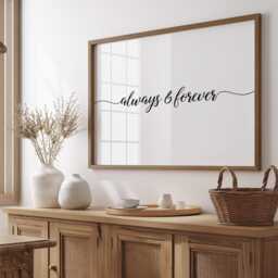 Always & Forever Landscape Print - Romantic Wall Art Engagement, Wedding, Anniversary Present Birthday Gift Unframed - thumbnail 2