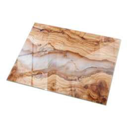 Natural Wood With Resin Glass Table Top, Beige Cover, Scratch-Resistant Layer, Modern Tabletop - thumbnail 2