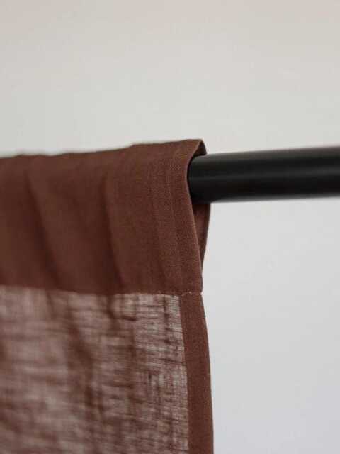 Burgundy Curtains For Bedroom Or Living Room, Boho Windows Curtain, Wine Linen Aesthetic Curtains, Housewarming Gift Idea Women - image 1
