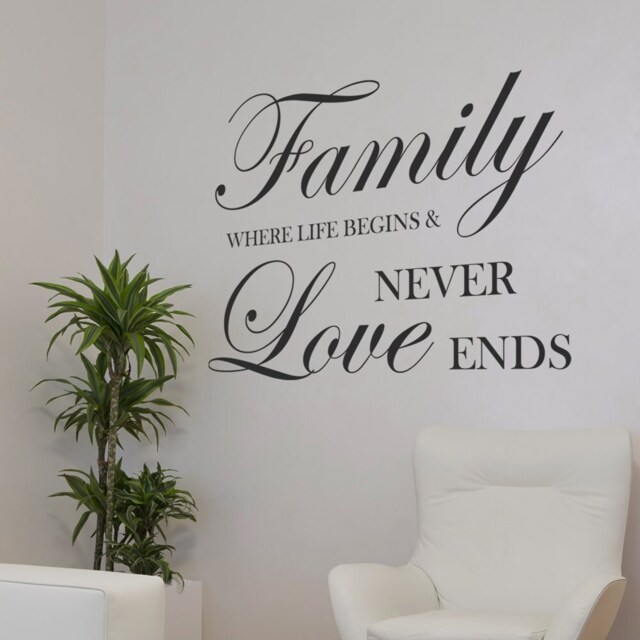 Home Wall Decal - Family Where Life Begins & Love Never End Decal Quote - Quotes - Vinyl Lettering Art Decor - 108 - image 1