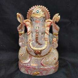 Crystal Quartz Ganesha Statue - Sphatik Lord Ganesh Idol Divine Spiritual Gift Altar Meditation Decor - thumbnail 3