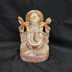 Crystal Quartz Ganesha Statue - Sphatik Lord Ganesh Idol Divine Spiritual Gift Altar Meditation Decor - thumbnail 2