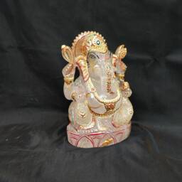 Crystal Quartz Ganesha Statue - Sphatik Lord Ganesh Idol Divine Spiritual Gift Altar Meditation Decor