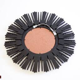 "Silver Sunburst Mirrors 17.7In, Accent Hand-Carved Round Mirror ""Silver Sun" - thumbnail 4