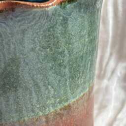 Earth Scalloped Planter, Handmade Glazed Pot, Black Plant Large Vessel, Unique British Gift, Handcrafted Pots - thumbnail 2