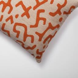 African Mudcloth Pillow Cover Burnt Orange Jacquard Woven Sofa Pillowcase - 20x20 In - thumbnail 2