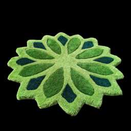 Green Carpet Handmade Living Room Flower Shape Mandala Mother's Day Gift Girlfriend Decoration House Children's Bedside - thumbnail 3