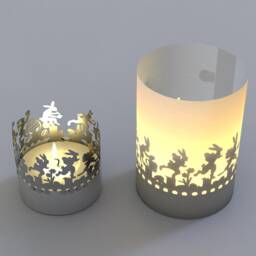 Easter Shadow Play Candle - Bunny Silhouette Gift - thumbnail 3