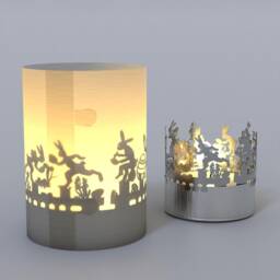 Easter Shadow Play Candle - Bunny Silhouette Gift - thumbnail 4