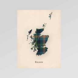 Clan Eildon Scottish Tartan Map - Of Scotland Family Wall Decor, Ready To Hang - thumbnail 2