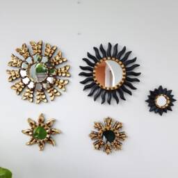 Sol Black Anthracite -Interior Decoration - Wall Mirror Home Decorative Mirrors -Peruvian Peruvian Handicrafts