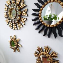 Sol Black Anthracite -Interior Decoration - Wall Mirror Home Decorative Mirrors -Peruvian Peruvian Handicrafts - thumbnail 3
