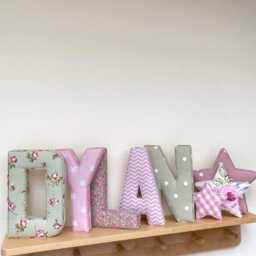 Fabric Letters For Nursery, Baby Nursery Wall Decor, Personalised Gift, Christening New Handmade - thumbnail 3