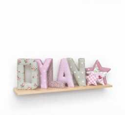 Fabric Letters For Nursery, Baby Nursery Wall Decor, Personalised Gift, Christening New Handmade - thumbnail 1