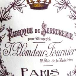 French Themed Pillow With Paris Label & Gold Crown - thumbnail 4