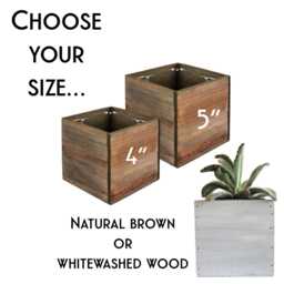 Rainbow Wood Planter Box - Personalized Rustic Organizer - thumbnail 4
