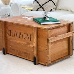 Coffee Table Chest Wooden Box Vintage Shabby Chic - thumbnail 3