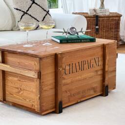 Coffee Table Chest Wooden Box Vintage Shabby Chic - thumbnail 2