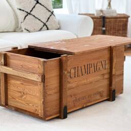 Coffee Table Chest Wooden Box Vintage Shabby Chic - thumbnail 4