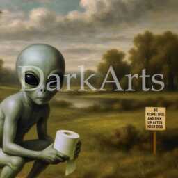 Funny Alien Ufo Print, Victorian Landscape, Surreal Art - thumbnail 3
