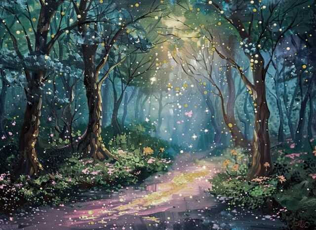 Enchanted Forest Wall Mural Fairytale Wallpaper For Kids Room Nursery Fantasy Decor Magical Woodland Panoramic - image 1