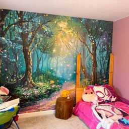 Enchanted Forest Wall Mural Fairytale Wallpaper For Kids Room Nursery Fantasy Decor Magical Woodland Panoramic - thumbnail 3