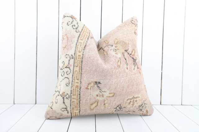 Vintage Turkish Kilim Pillow 18'' Bohemian Cushion Cover - image 1