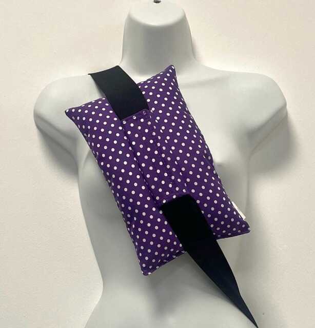 Purple Xl Seatbelt Pillow Large Polka Dot Travel Cushion Mastectomy Breast Cancer Surgery - image 1