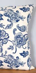 Blue Floral Cushion Cover, Botanical Pattern, Scandinavian Cotton Fabric, 40cm To 50cm Square, Handmade By Vivid Shades - thumbnail 3