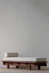 Konk ??? Yume Day Bed [Walnut] Multiple Sizes Available Handmade Solid Wood Minimalist Design Frame, Low Seat - thumbnail 1