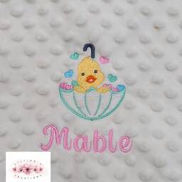 Personalised Embroidered Baby Blanket Duck Gift Shower - thumbnail 3