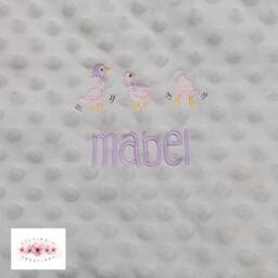 Personalised Embroidered Baby Blanket Duck Gift Shower - thumbnail 2