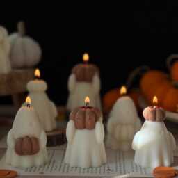 Handmade Spooky Ghost Candle Halloween Soy Wax Decor - thumbnail 3