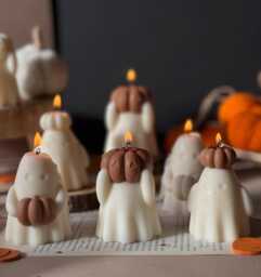 Handmade Spooky Ghost Candle Halloween Soy Wax Decor