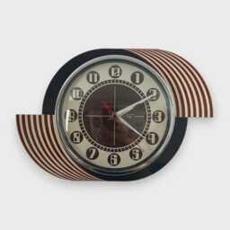 Midcentury Atomic Wall Clock Royale Blue Formica, Jetsons Style - thumbnail 4