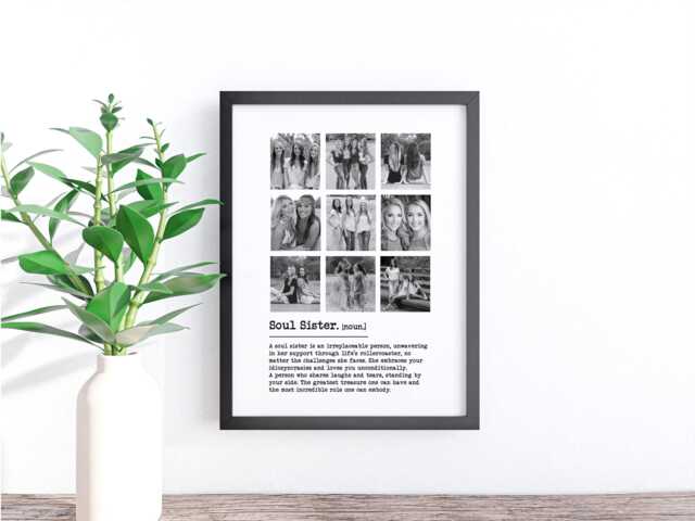 Soul Sister Photo Frame For Best Friend, Personalised Friend Picture Print, Gifts Her, Birthday Gift, Custom Gift With - image 1