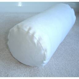 "White Linen Bolster Pillow Cylinder Cover Only All Sizes Round Ended End Cushion Sham Case 4"" 6"" 8"" 9"" 10"" 12" - thumbnail 1