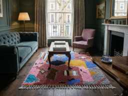 Authentic Handmade Moroccan Rug - Colorful Abstract Patchwork Wool Carpet Small Eclectic Boho Accent - thumbnail 1