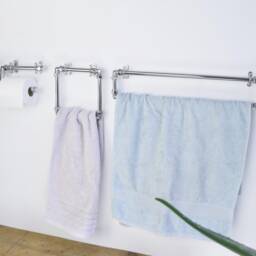 Industrial Chrome Bathroom Set - Washroom Set Accessories Towel Rails - thumbnail 2