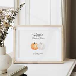 Welcome To Our Pumpkin Patch - Autumn Print Autumnal Wall Art Personalised Family Halloween Decor - thumbnail 2