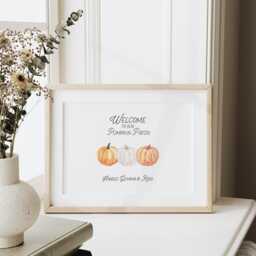 Welcome To Our Pumpkin Patch - Autumn Print Autumnal Wall Art Personalised Family Halloween Decor - thumbnail 3