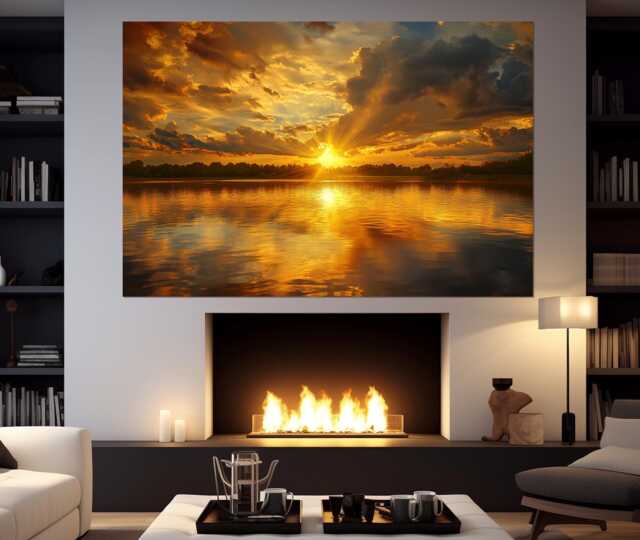 The Sunset Over Ocean At Cape Lookout State Park in Oregon, Canvas Print, Wall Art, Nature Landscape Art - image 1