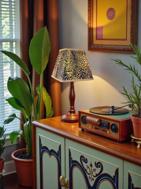 Leopard Print Fabric Tapered Square Table Lampshade Ceiling Pendants Candle Clip On Wall Lights - Animal Print Fabric Lamp Shades - image 1
