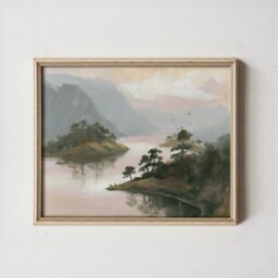 Pine Lake Poster, Mountain Landscape Print, Nature Wall Art, Paper - thumbnail 3