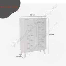 Entryway Shoe Storage Modern White Cabinet With 2 Doors, Compact Hallway Organizer - thumbnail 4